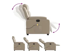 Poltrona*vidaxl Poltrona massagens reclinável elétrica couro artif. cappuccino Castanho