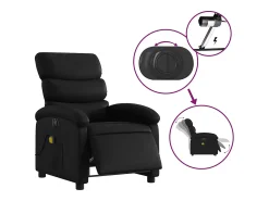 Poltrona* Poltrona massagens reclinável elétrica couro artificial SHL829703 Preto