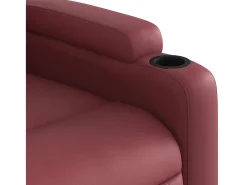 Poltrona* Poltrona massagens reclinável couro artificial tinto SHL709066 Vermelho