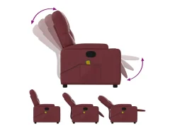 Poltrona* Poltrona massagens reclinável couro artificial tinto SHL709066 Vermelho