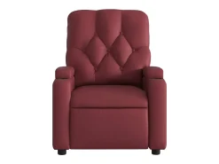 Poltrona* Poltrona massagens reclinável couro artificial tinto SHL709066 Vermelho