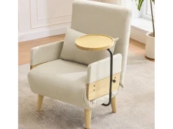 Poltrona|ModernLuxe Poltrona moderna 62x67x88 cm - Poltrona conversível 3 em 1 - Com função de cama - Poltrona dobrável estofada - Bege