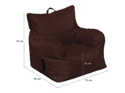 New Talamo Italia Poltrona Ossidiana, Assento almofadado, Sofá individual de sala, Cadeira com braços, Fabricado em Itália, 75x65 h70 cm, Castanho
