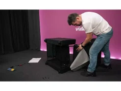 vidaxl Poltrona reclin. elevatória elétrica couro artif vermelho-tinto^ Poltrona