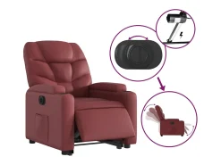 Best Poltrona reclin. elevatória elétrica couro artif -tinto SHL74493 Vermelho