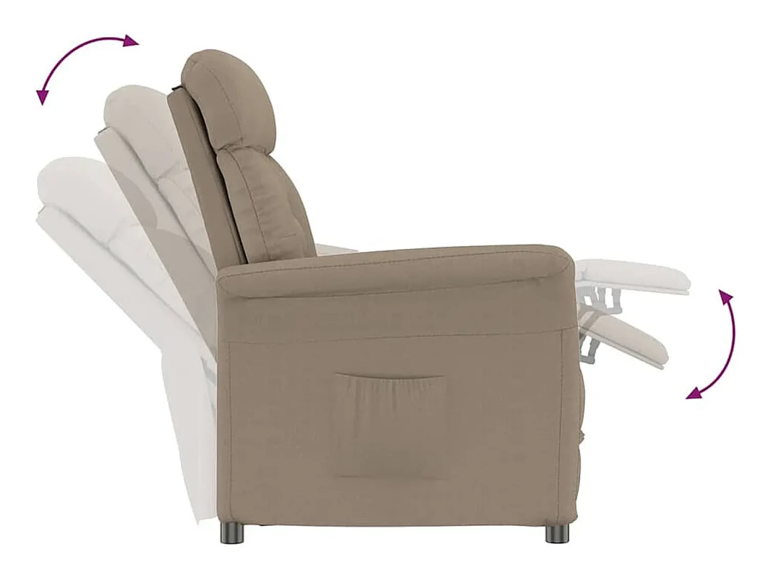 Hot Poltrona Reclinável | Poltrona Confortável Relax Cinzento-acastanhado SHL501443 Taupe