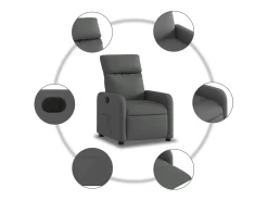 Poltrona Reclinável | Poltrona Confortável Relax tecido cinzento-escuro SHL432164^ Poltrona