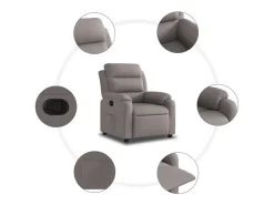 Poltrona* Poltrona Reclinável | Poltrona Confortável Relax tecido cinzento-acastanhado SHL183595 Taupe