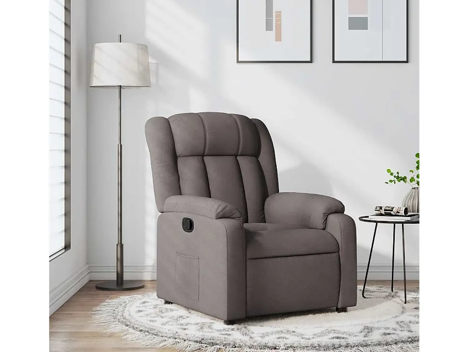 Hot Poltrona Reclinável | Poltrona Confortável Relax tecido cinzento-acastanhado SHL836293 Taupe