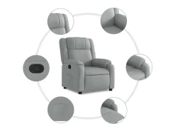 Poltrona| Poltrona Reclinável | Poltrona Confortável Relax tecido -claro SHL713786 Cinzento