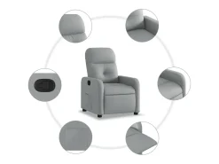 Poltrona* Poltrona Reclinável | Poltrona Confortável Relax tecido -claro SHL667258 Cinzento