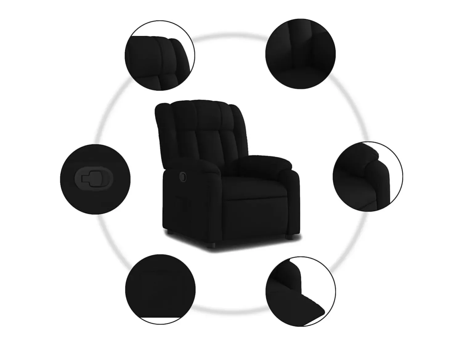 Poltrona* Poltrona Reclinável | Poltrona Confortável Relax tecido SHL817164 Preto
