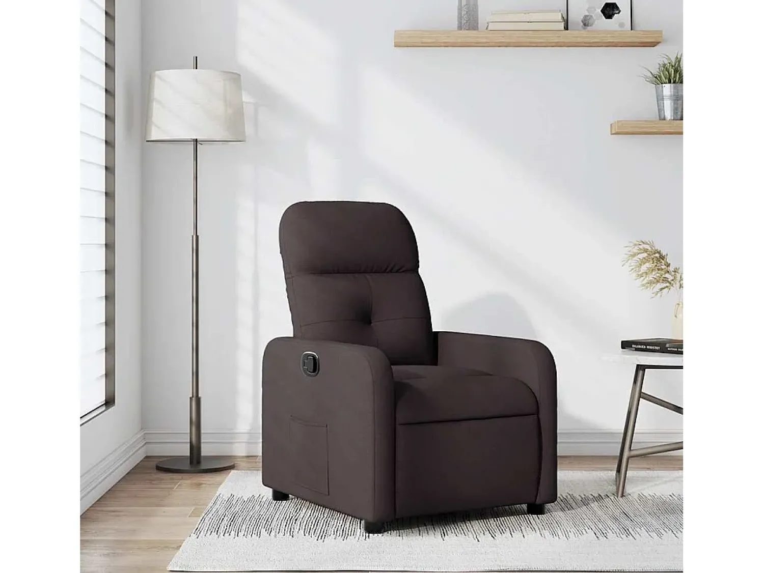 Poltrona* Poltrona Reclinável | Poltrona Confortável Relax tecido -escuro SHL230970 Castanho