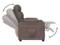 Outlet Poltrona Reclinável | Poltrona Confortável Relax tecido cinzento-acastanhado SHL447175 Taupe