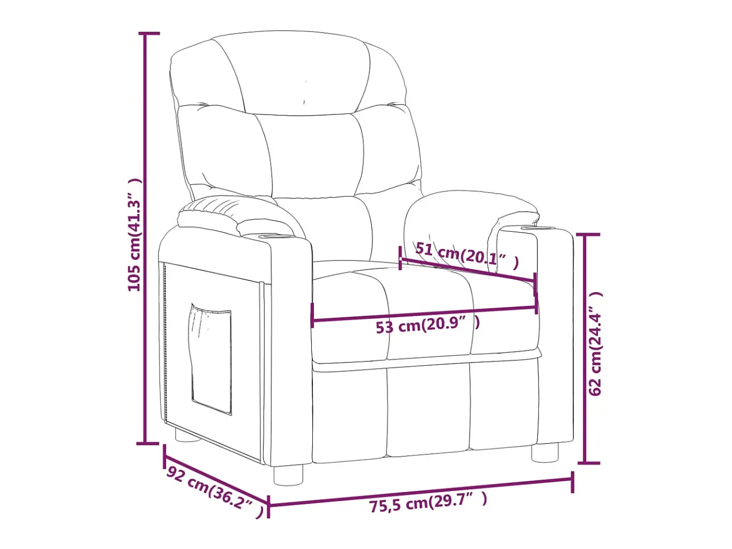 Outlet Poltrona Reclinável | Poltrona Confortável Relax tecido cinzento-acastanhado SHL447175 Taupe