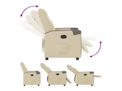 New Poltrona Reclinável | Poltrona Confortável Relax tecido cor SHL377302 Creme