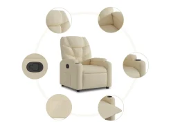 Poltrona Reclinável | Poltrona Confortável Relax tecido cor SHL169290 Creme