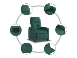 Poltrona Reclinável | Poltrona Confortável Relax tecido verde-escuro SHL427387^ Poltrona