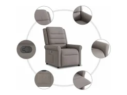 Poltrona Reclinável | Poltrona Confortável Relax tecido cinzento-acastanhado SHL426854^ Poltrona