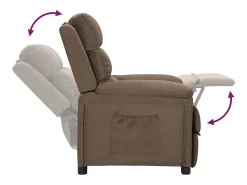 Online Poltrona Reclinável | Poltrona Confortável Relax tecido cinzento-acastanhado SHL81023 Taupe