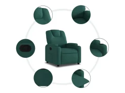 Hot Poltrona Reclinável | Poltrona Confortável Relax tecido verde-escuro SHL398444 Verde pinho