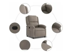Poltrona* Poltrona Reclinável | Poltrona Confortável Relax tecido cinzento-acastanhado SHL224898 Taupe