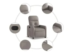 Poltrona| Poltrona Reclinável | Poltrona Confortável Relax tecido cinzento-acastanhado SHL142126 Taupe
