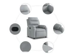 Poltrona| Poltrona Reclinável | Poltrona Confortável Relax tecido -claro SHL732979 Cinzento