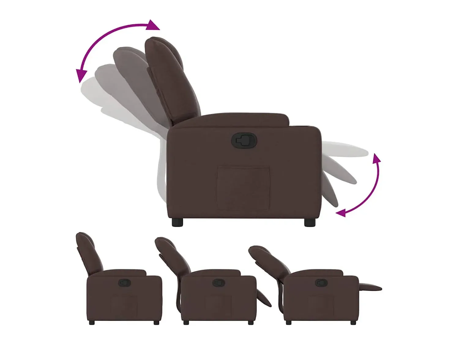 Poltrona* Poltrona Reclinável | Poltrona Confortável Relax tecido -escuro SHL451141 Castanho