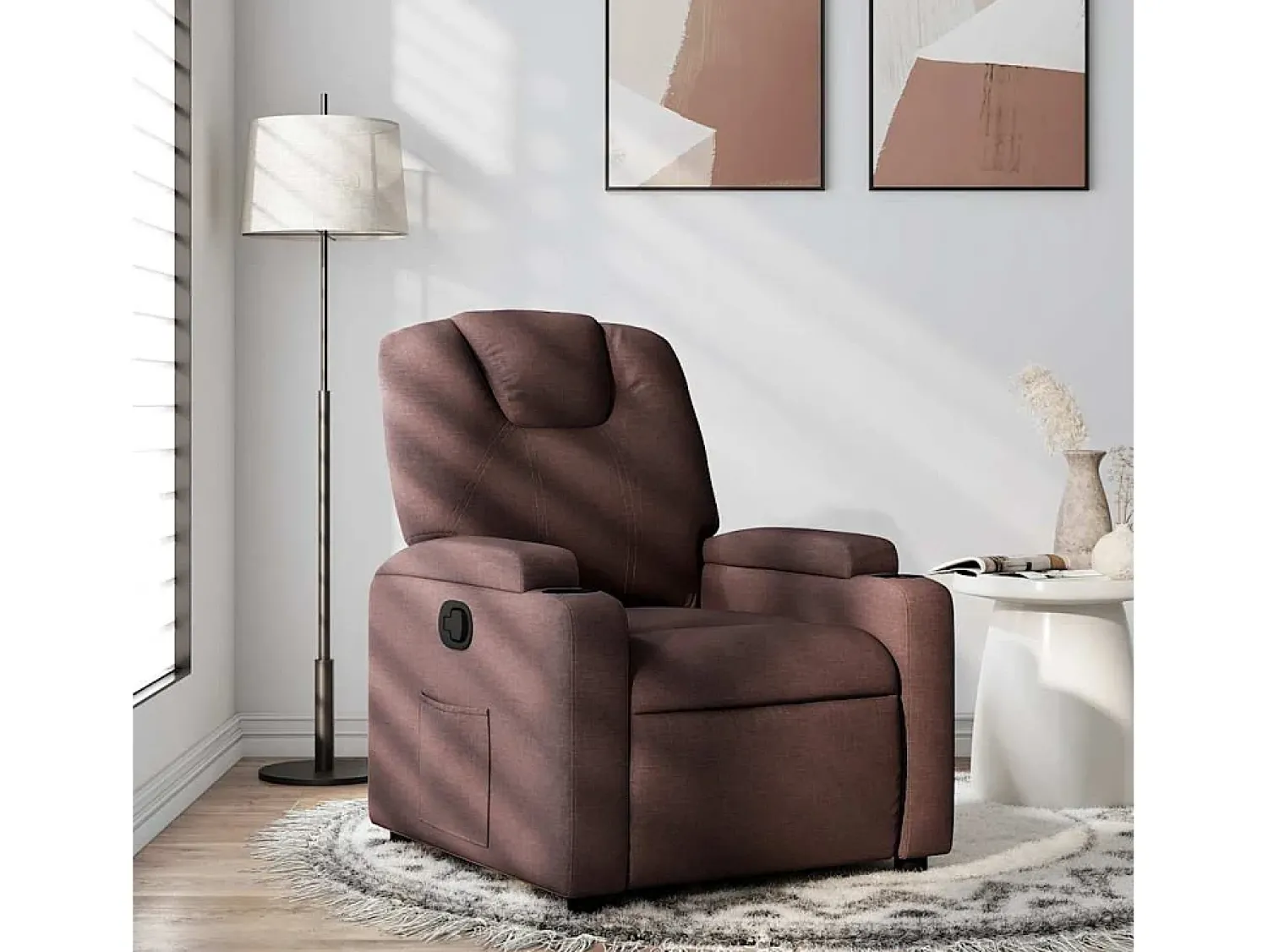 Poltrona* Poltrona Reclinável | Poltrona Confortável Relax tecido -escuro SHL451141 Castanho