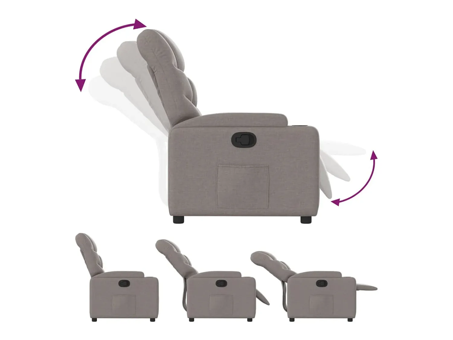 Poltrona Reclinável | Poltrona Confortável Relax tecido cinzento-acastanhado SHL689790^ Poltrona