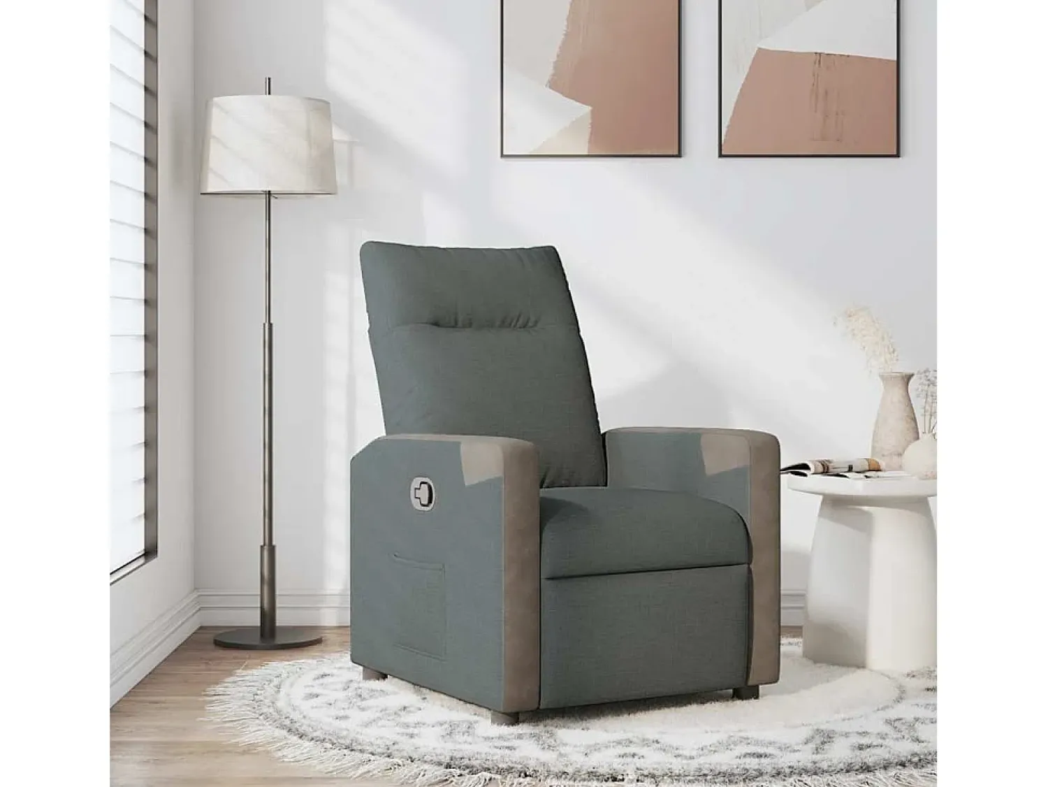 Poltrona* Poltrona Reclinável | Poltrona Confortável Relax tecido cinzento-escuro SHL969981 Cinza antracite