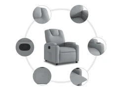 Poltrona| Poltrona Reclinável | Poltrona Confortável Relax tecido -claro SHL962680 Cinzento