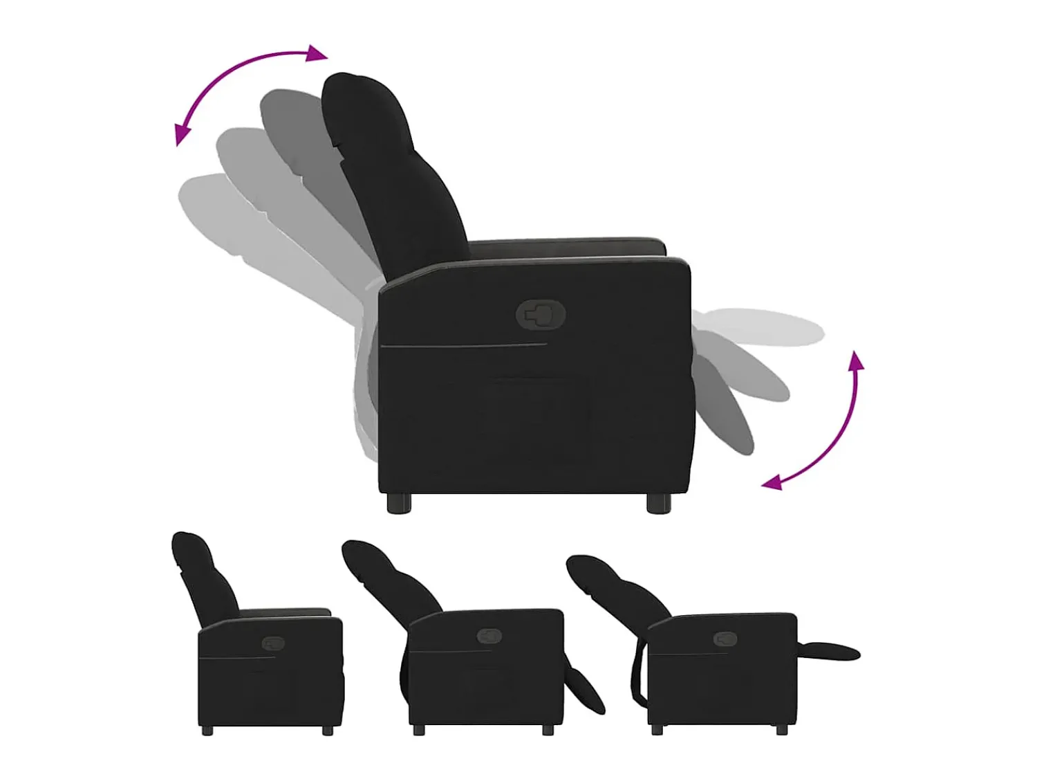 Poltrona* Poltrona Reclinável | Poltrona Confortável Relax tecido SHL159367 Preto