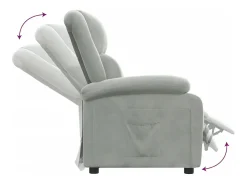 Poltrona Reclinável | Poltrona Confortável Relax veludo -claro SHL274489 Cinzento