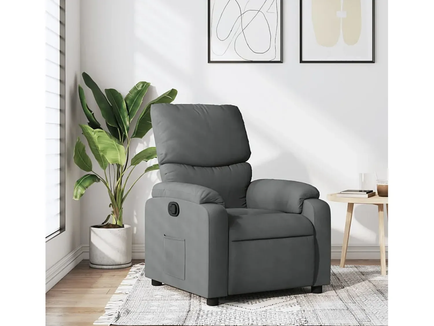 Poltrona* Poltrona Reclinável | Poltrona Confortável Relax tecido cinzento-escuro SHL275524 Cinza antracite