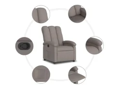 Poltrona Reclinável | Poltrona Confortável Relax tecido cinzento-acastanhado SHL521596^ Poltrona