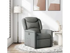 Poltrona Reclinável | Poltrona Confortável Relax tecido cinzento-escuro SHL27671^ Poltrona