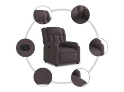 Poltrona| Poltrona Reclinável | Poltrona Confortável Relax tecido -escuro SHL882526 Castanho