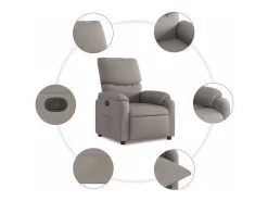 Hot Poltrona Reclinável | Poltrona Confortável Relax tecido cinzento-acastanhado SHL12937 Taupe