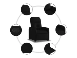 Poltrona* Poltrona Reclinável | Poltrona Confortável Relax tecido SHL756237 Preto