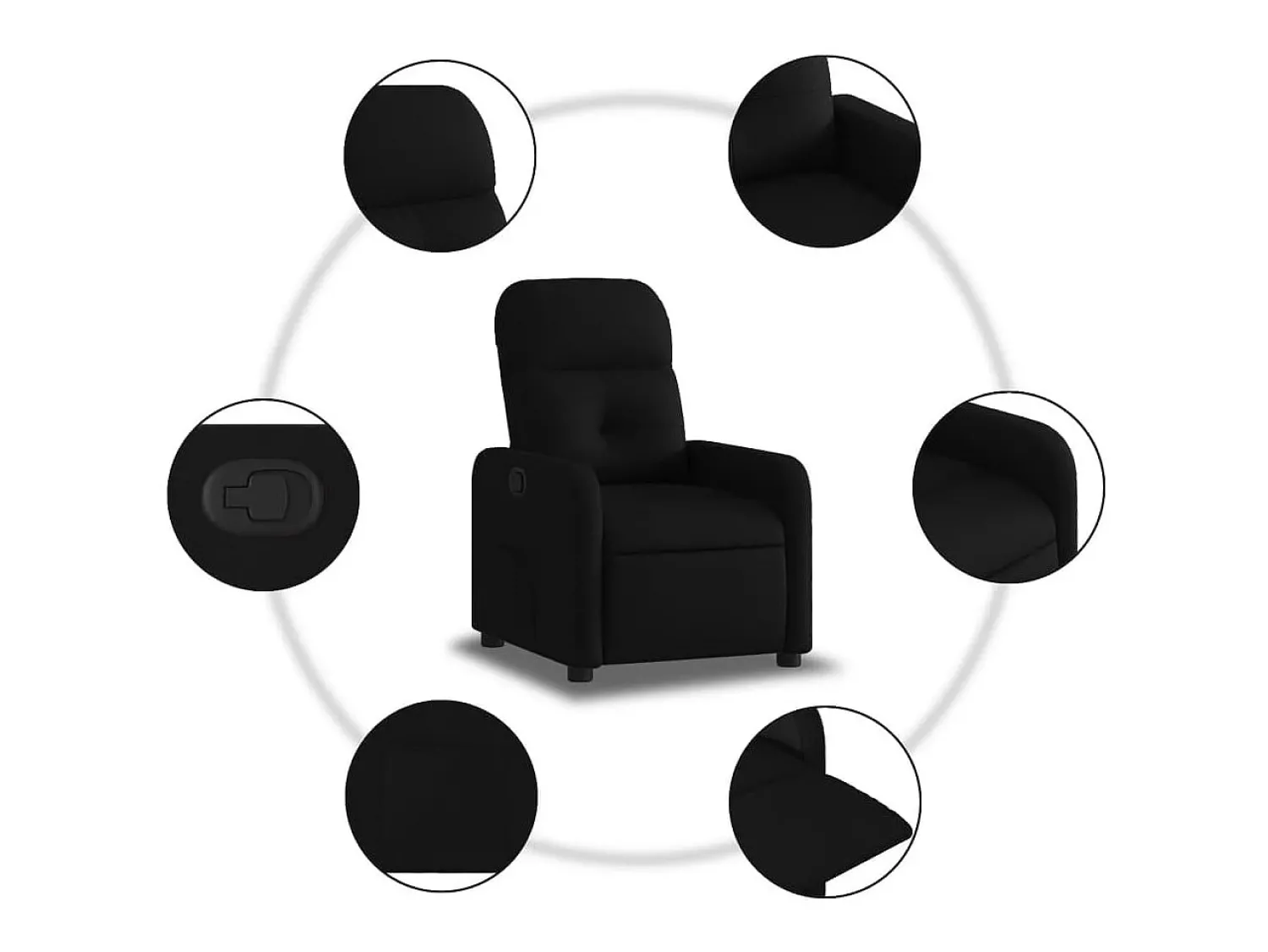 Poltrona* Poltrona Reclinável | Poltrona Confortável Relax tecido SHL756237 Preto