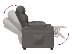 Poltrona Reclinável | Poltrona Confortável Relax tecido cinzento-escuro SHL668553^ Poltrona