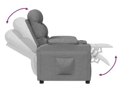 Online Poltrona Reclinável | Poltrona Confortável Relax tecido -claro SHL668768 Cinzento