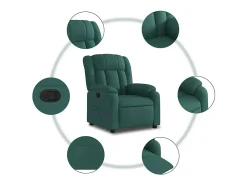 Poltrona Reclinável | Poltrona Confortável Relax tecido verde-escuro SHL179233^ Poltrona