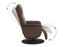 Poltrona| Poltrona reclinável com apoio de pés couro artificial SHL691435 Castanho
