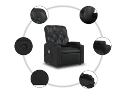 Poltrona* Poltrona reclinável couro artificial SHL809003 Preto
