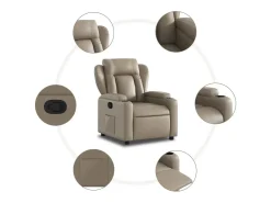 Poltrona reclinável couro artificial cor cappuccino SHL335230^ Poltrona