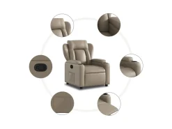 Poltrona reclinável couro artificial cor cappuccino SHL335230^ Poltrona