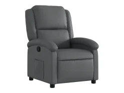 Poltrona*vidaxl Poltrona reclinável couro artificial Cinzento
